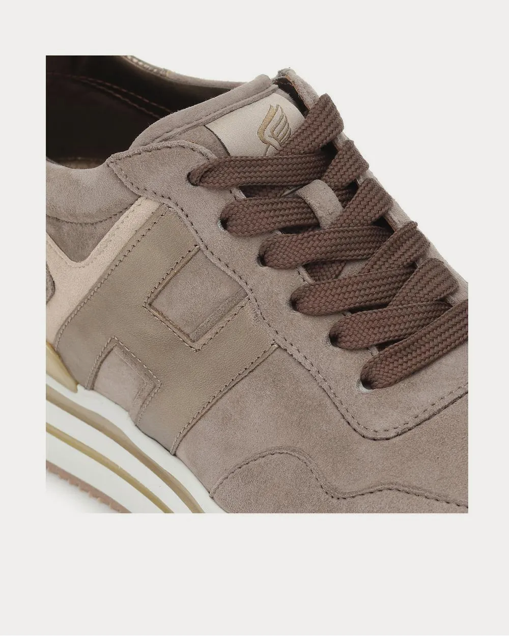 Midi Platform leather Beige Low Top Sneakers