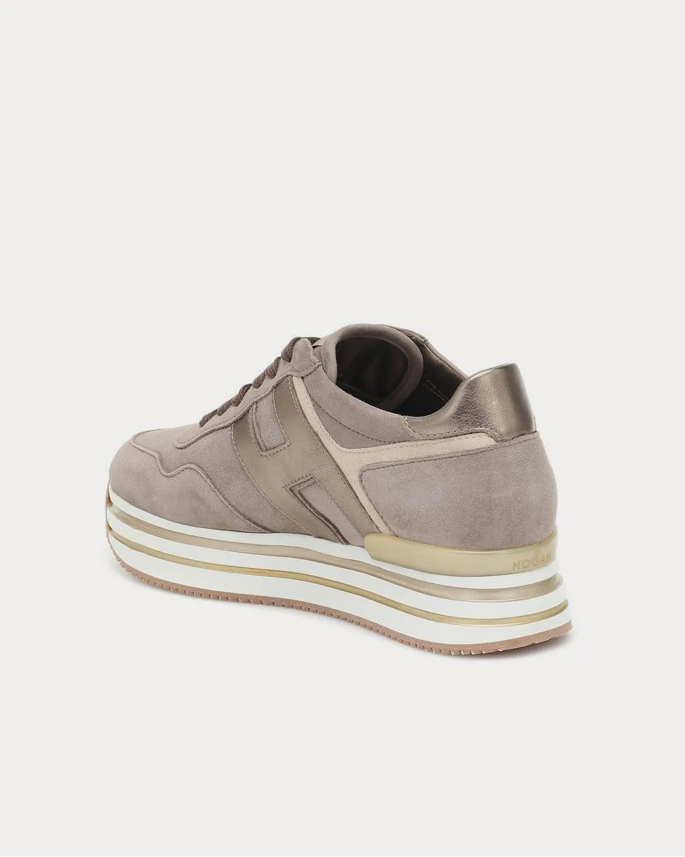 Midi Platform leather Beige Low Top Sneakers