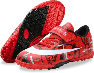 Mnplciea Kids Soccer Cleats Boys Girls Athletic Football Shoes Teenager Outdoor Indoor Anti-SlipTurf Soccer Shoes