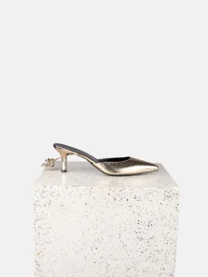 Mola Gold Snake Kitten Heels