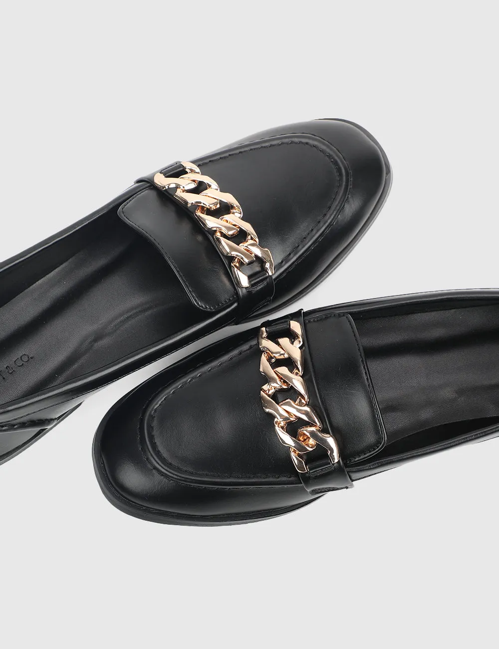 Moyna Rounded Toe Loafers, Moccasins & Boat Shoes (Black)