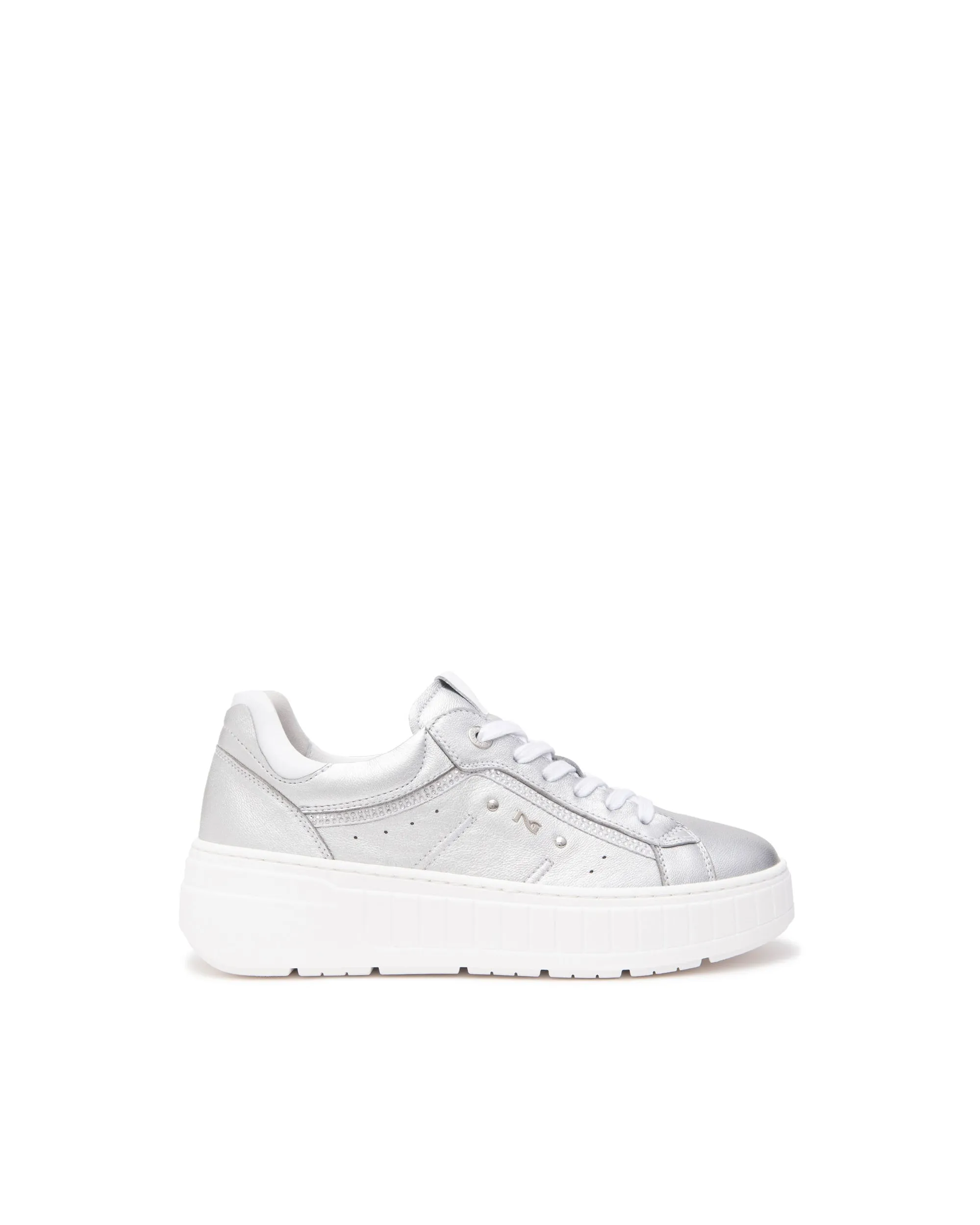 NeroGiardini Silver Leather Trainers