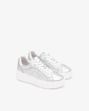NeroGiardini Silver Leather Trainers