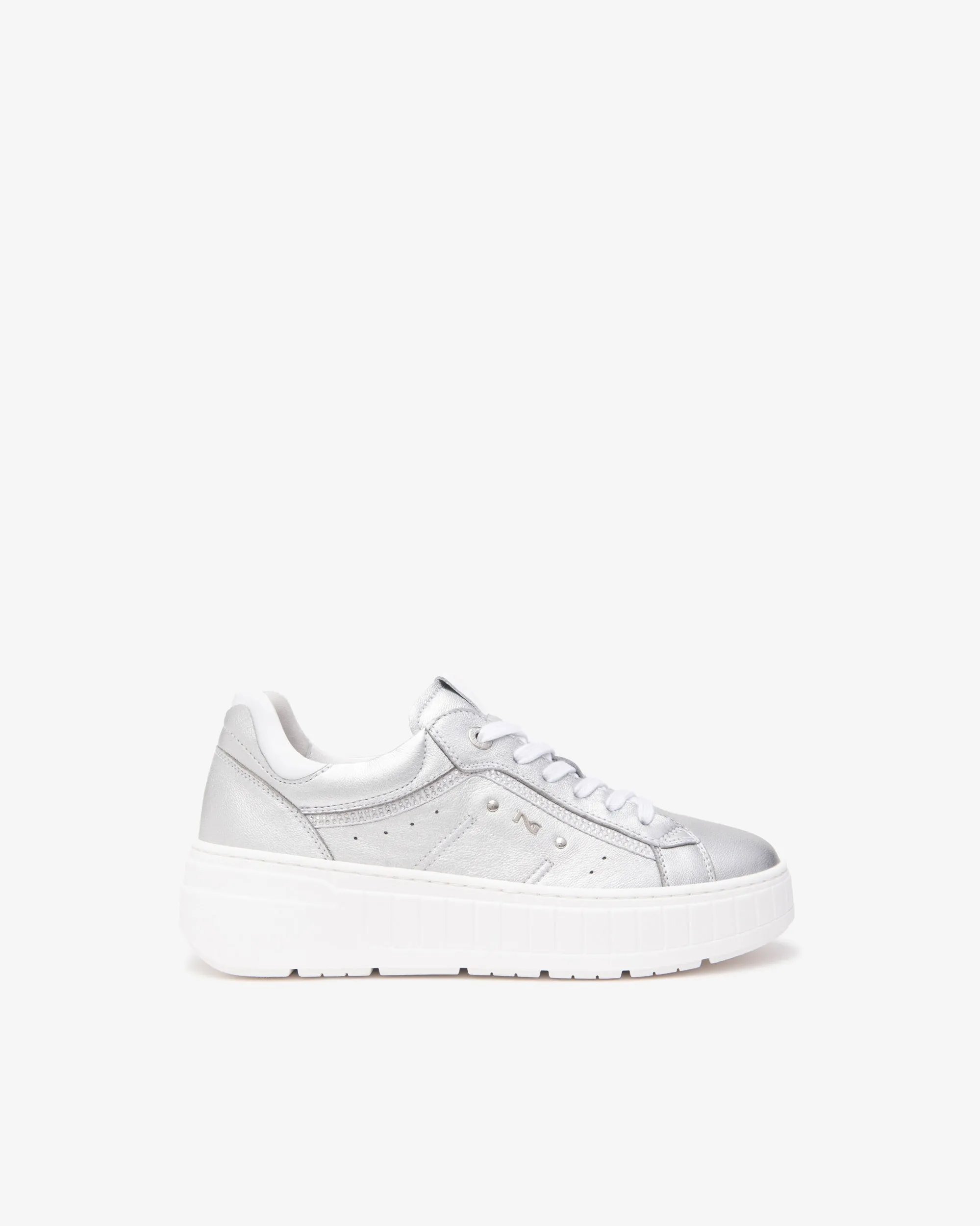 NeroGiardini Silver Leather Trainers