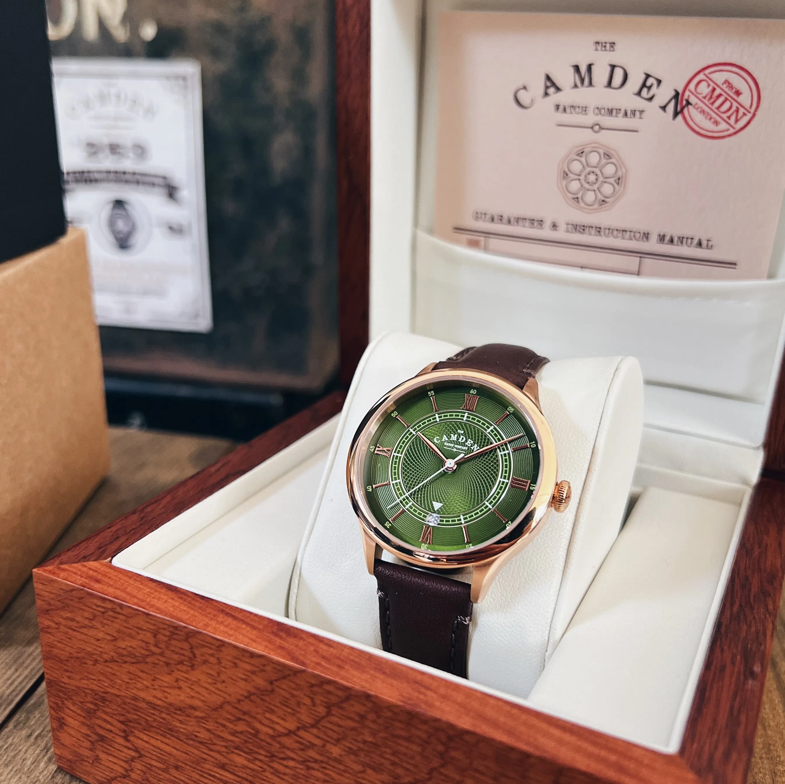 No.274 Automatic rose gold, green and mesh