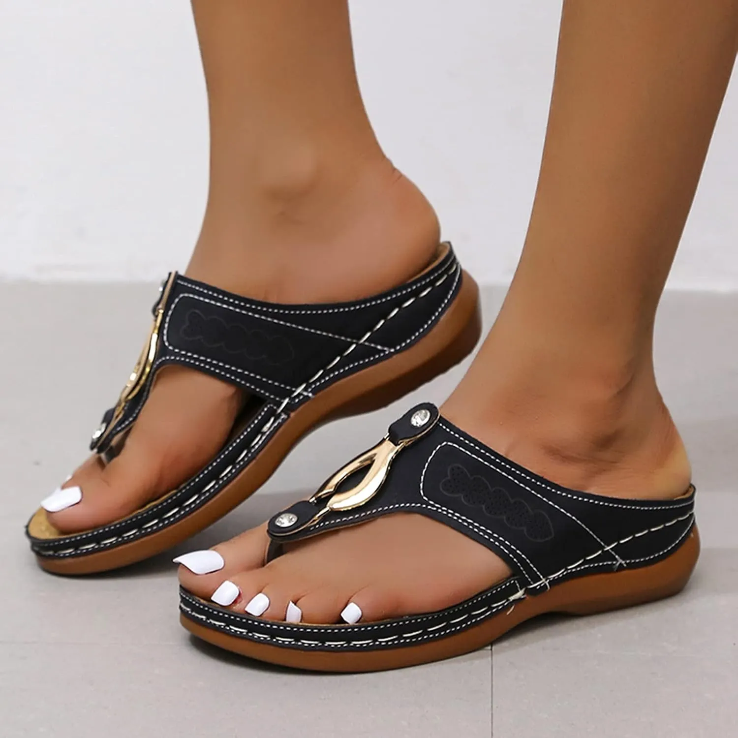 Orthopedic Sandals for Women Summer Comfortable Sandals Arch Support Wedge Sandals 2025 Flip Flops Sandals