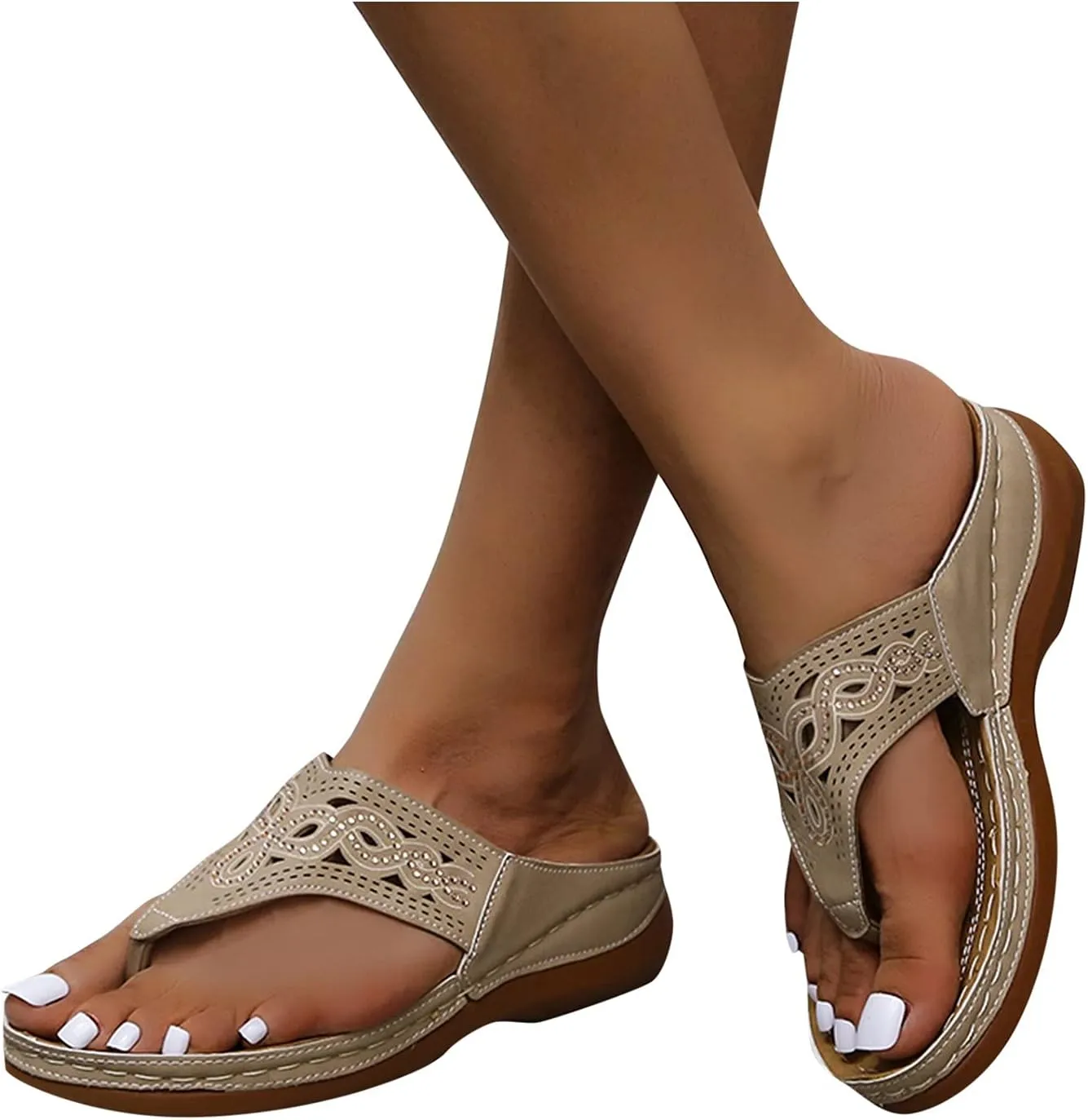 Orthopedic Wedge Sandals for Women 2025 Summer Dressy Flats Open Toe Platform Sandals Casual Slip on Dress Shoes