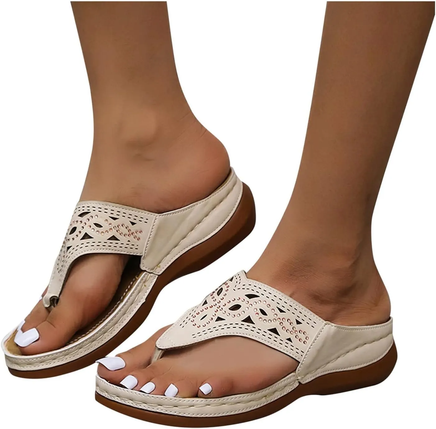 Orthopedic Wedge Sandals for Women 2025 Summer Dressy Flats Open Toe Platform Sandals Casual Slip on Dress Shoes