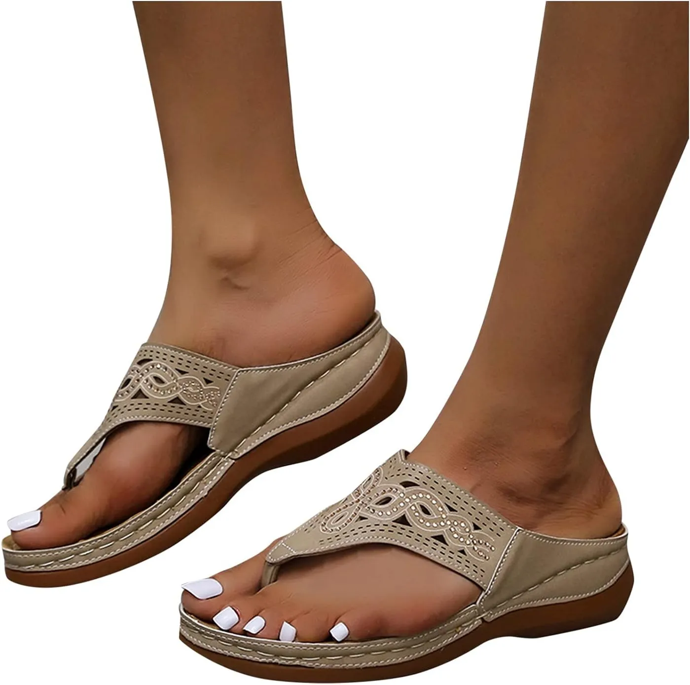 Orthopedic Wedge Sandals for Women 2025 Summer Dressy Flats Open Toe Platform Sandals Casual Slip on Dress Shoes