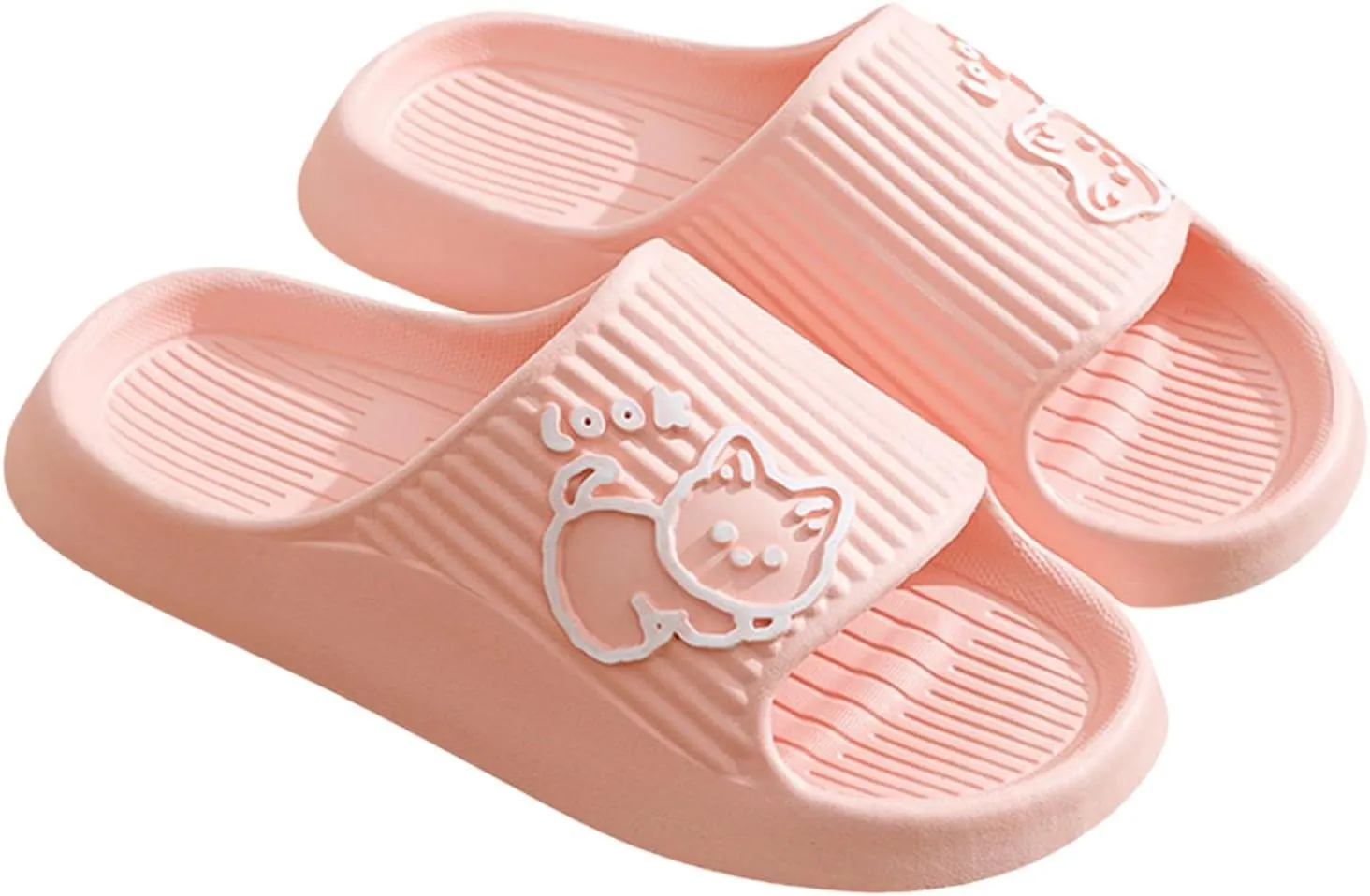 Pillow Slippers for Women and Men Shower Slides Non Slip Quick Drying Bathroom Ballerina Summer Slippers for Women