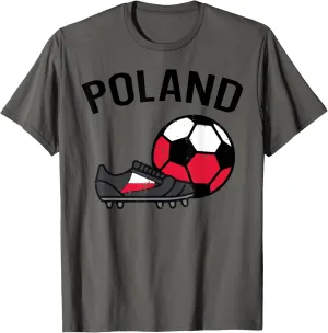 Poland Flag Soccer Ball Shoes Football Fan Men Women Kids T-Shirt