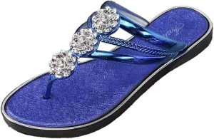 Rhinestone Womens Flip Flops Vacation Travel Outdoor Beach Sandals Walking Thong Slip on Plantar Fasciitis Shoes