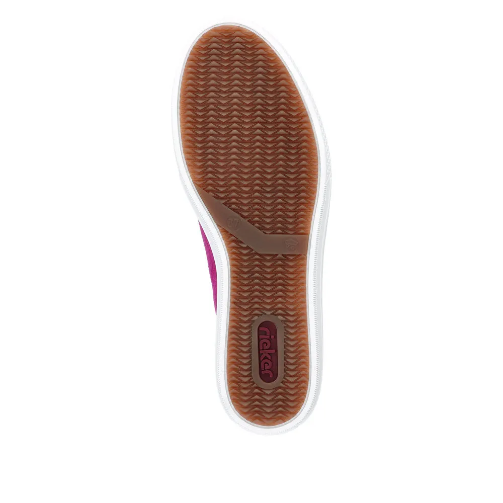 Rieker L59L1-31 Enya Ladies Pink Suede Zip & Lace Shoes