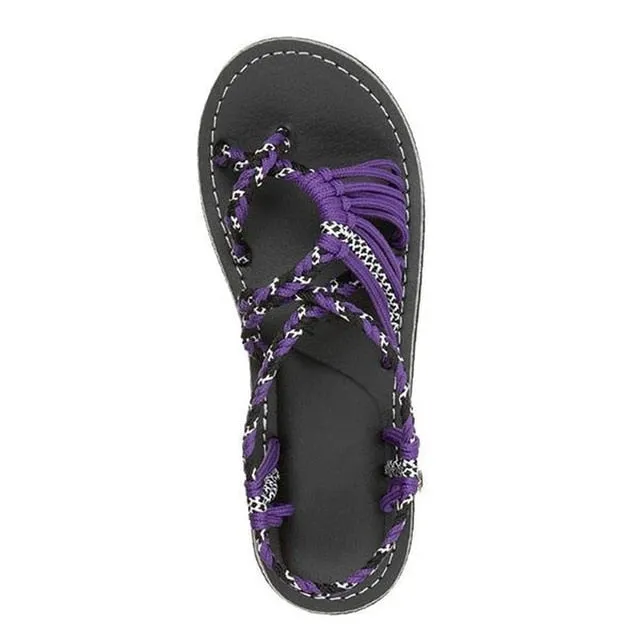 Rope Design Gladiator Summer Slippers For Women