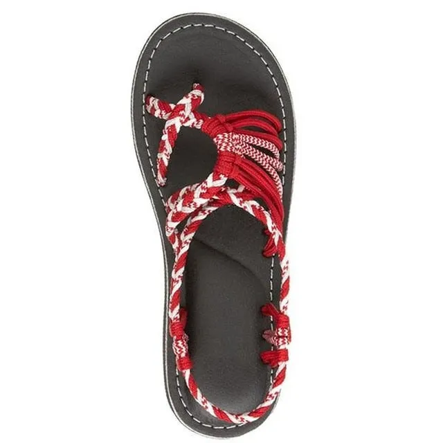 Rope Design Gladiator Summer Slippers For Women