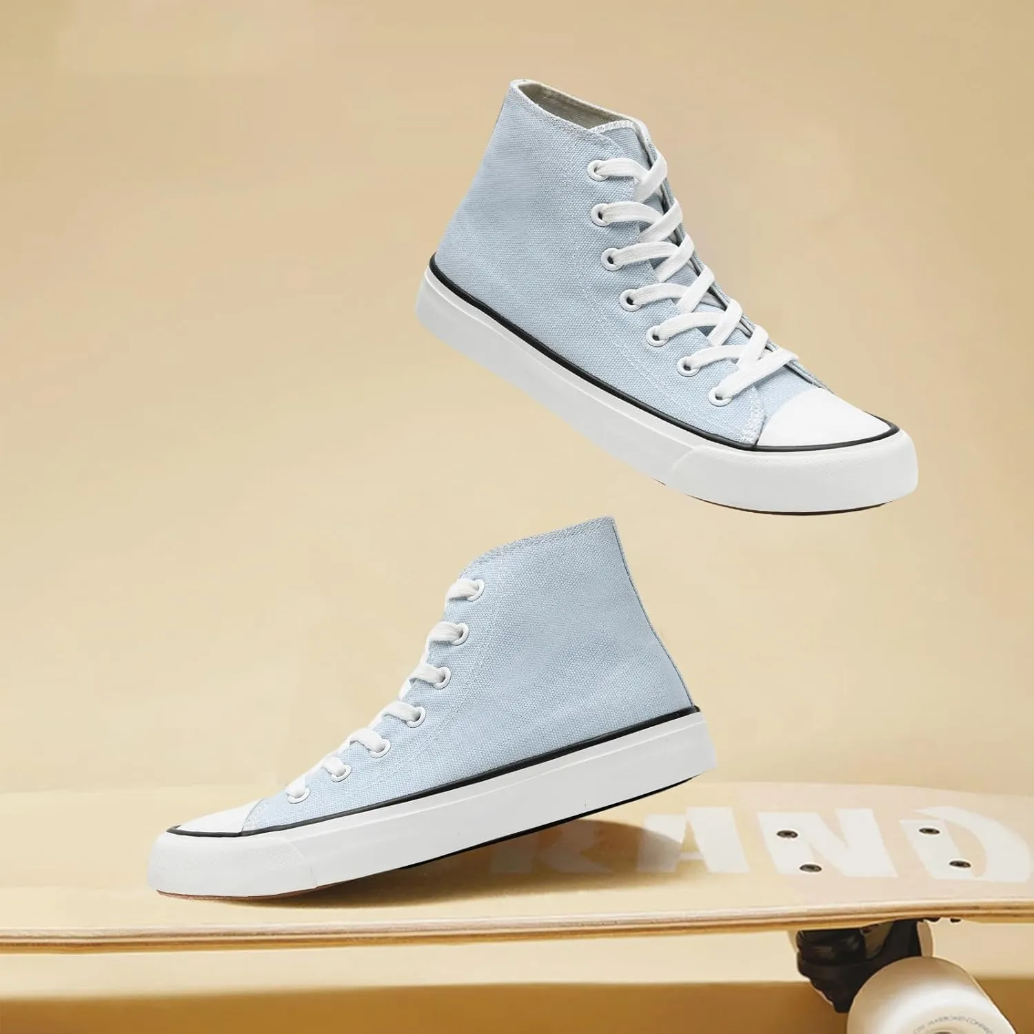 rosyclo Canvas Shoes for Women and Men, High Top Canvas Sneakers Fashion Lace Up Comfortable Womens Classic Casual Tennis Walking Shoes