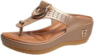 Sandals for Women 2025 Wedge Arch Support Flip Flops Sandals Summer Casual Outdoor Beach Open Toe Slippers