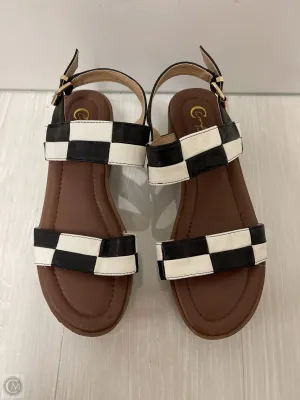 Sandals Heels Platform By Cato In Black & White, Size: 6.5