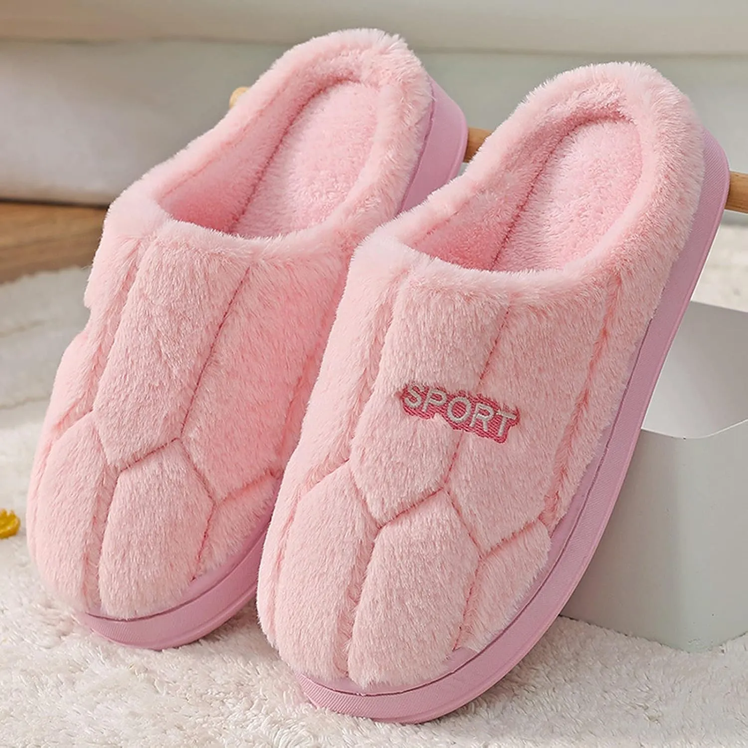 SBGMoSJ Mens Warm Fleece Cozy Slippers Winter Slippers Black House Slippers for Men Fuzzy Slippers Women Closed Toe C9 Led Christmas Lights Outdoor Gifts for Her 2023