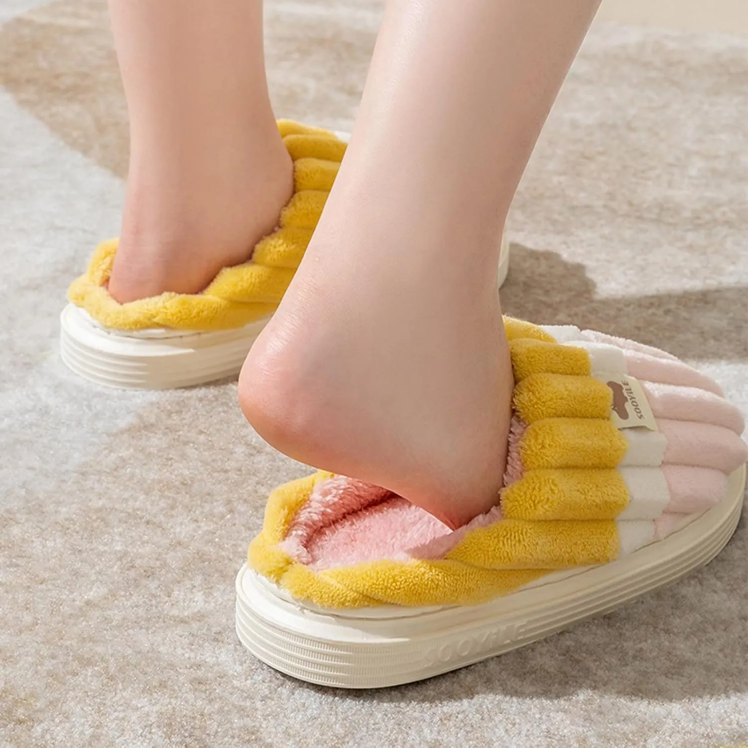 SBGMoSJ Winter Slippers Women Men Warm Anti-Slip Indoor House Shoes Winter Slipper Shoes Comfy House Slippers Womens Funny Slippers for Women Animal Christmas Gifts for Kids Gifts for Husband 2023