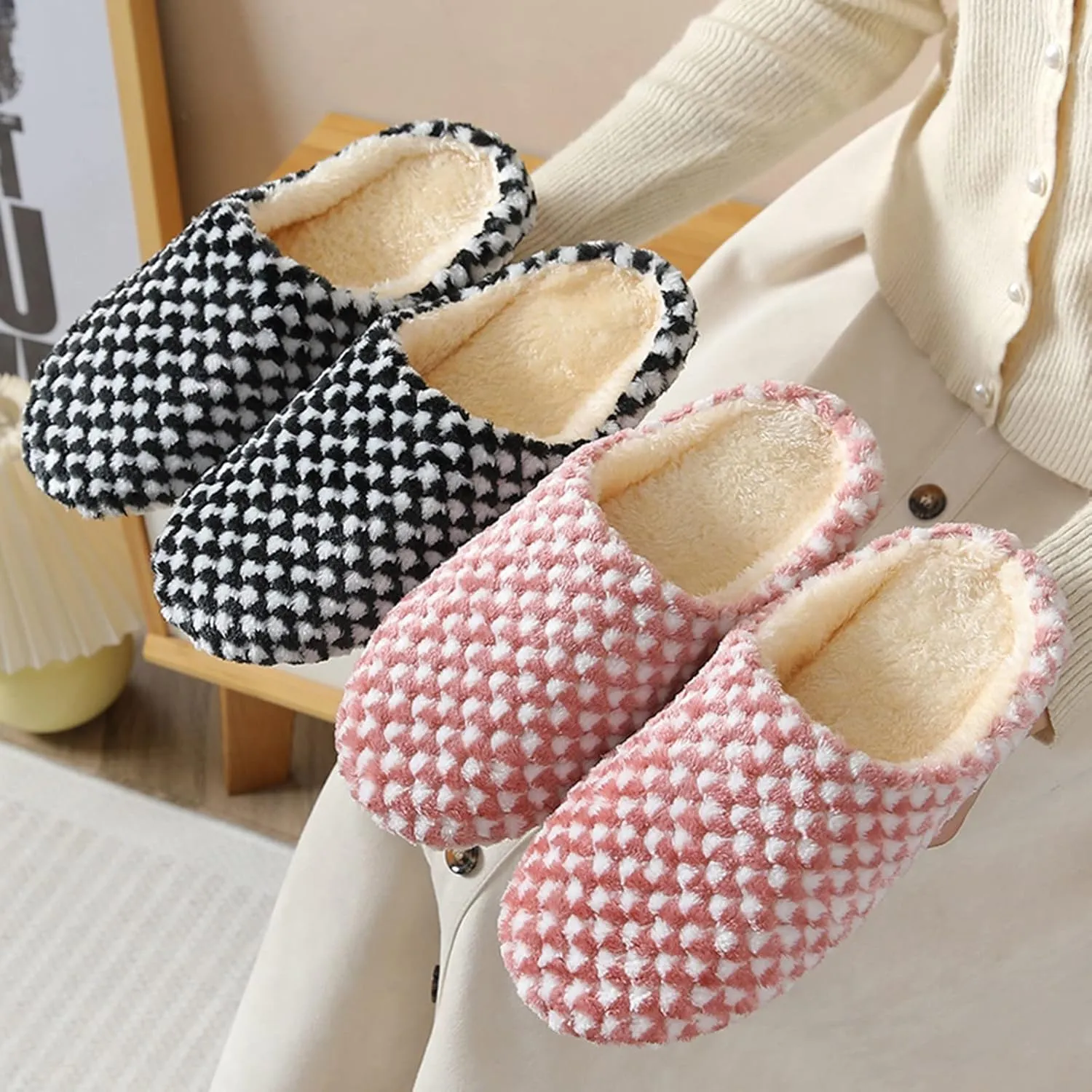 SBGMoSJ Womens House Shoes Slippers Indoor Outdoor Bedroom Shoes Winter Slipper Boots for Men Big Fluffy Slippers for Men Women Gifts for Christmas Gifts for Men 2023