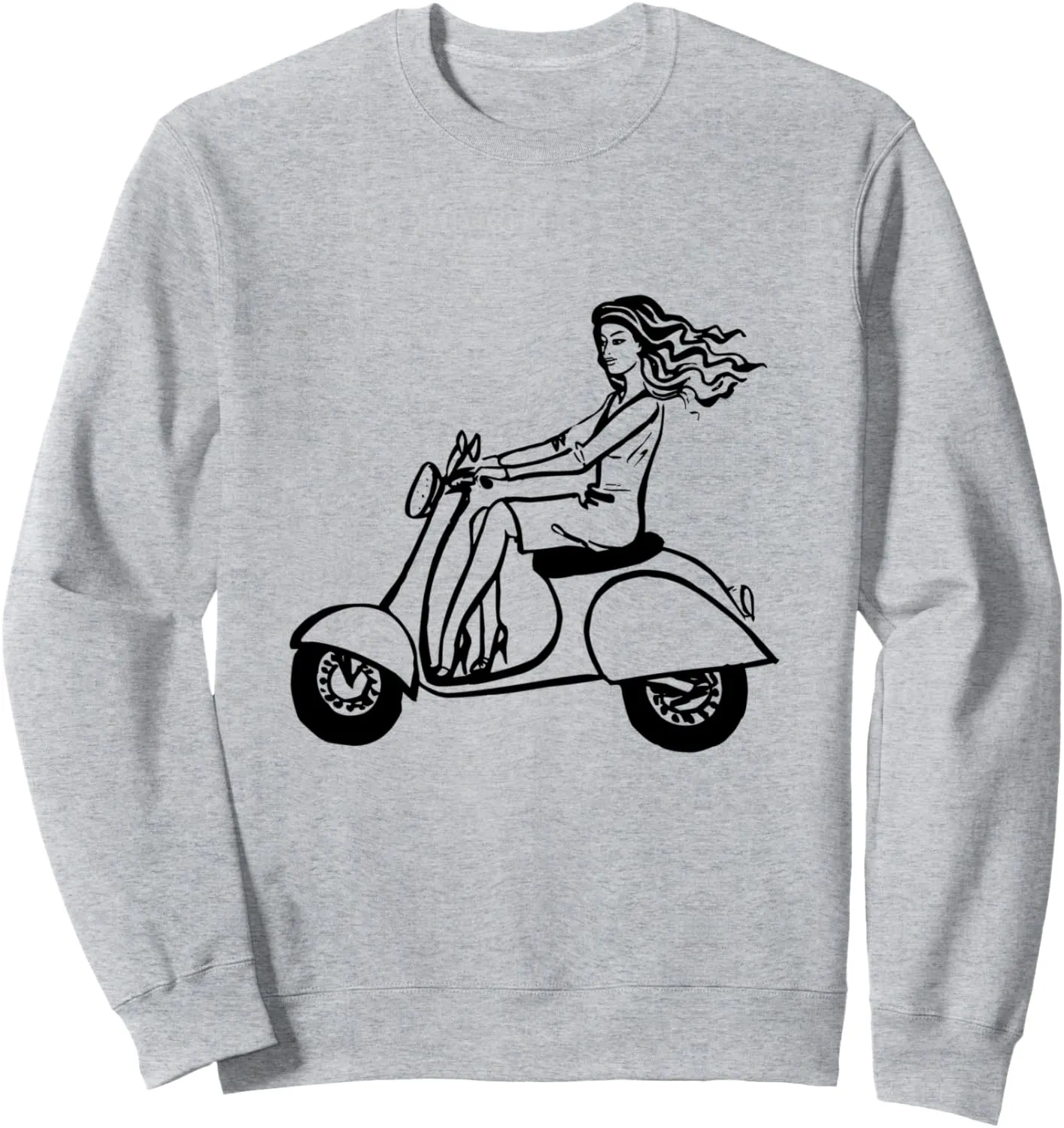 Scooter Pin Up Girl Woman High Heels Female Biker Gift Sweatshirt