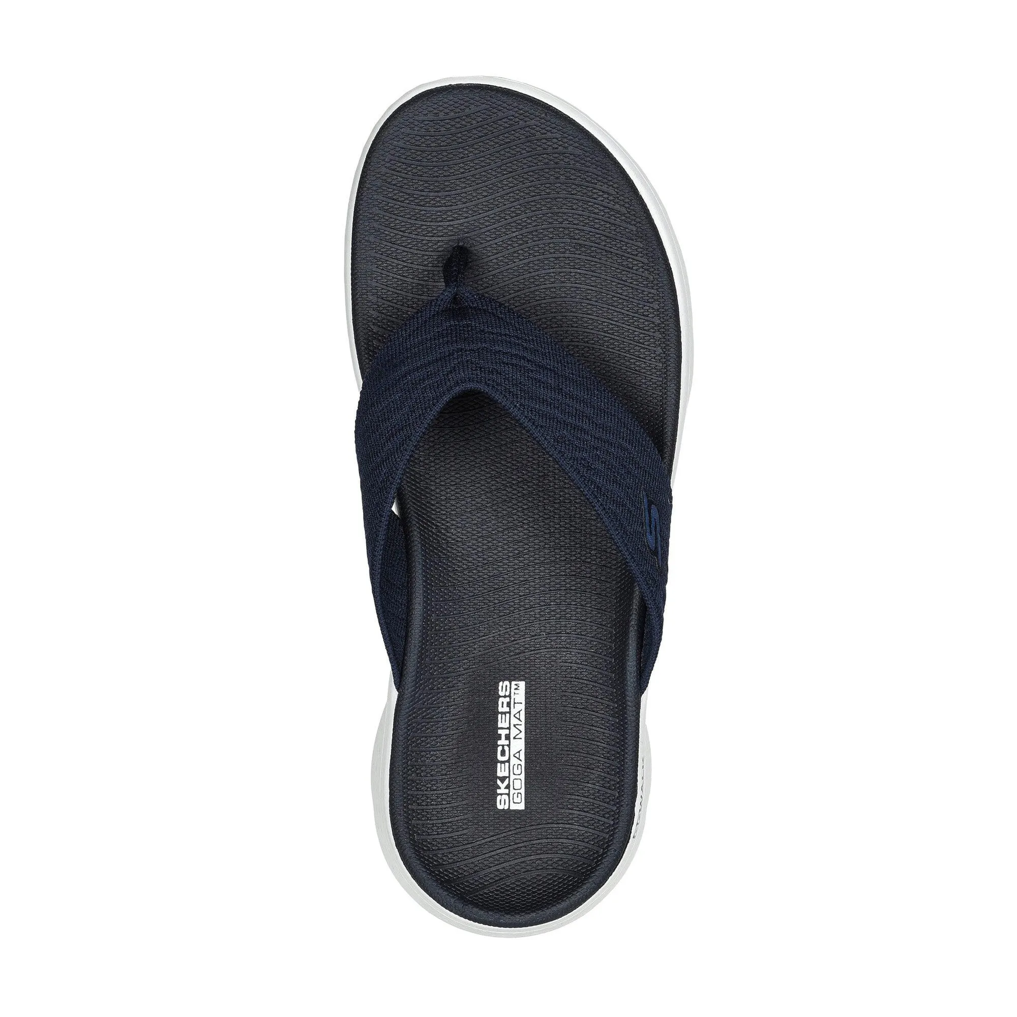Skechers 141404 Go Walk Flex Sandal - Splendo Ladies Navy Textile Water Resistant Vegan Thong Sandals