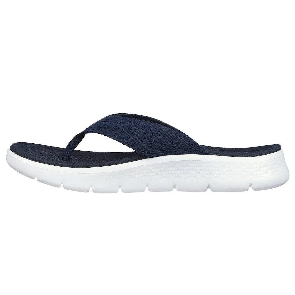 Skechers 141404 Go Walk Flex Sandal - Splendo Ladies Navy Textile Water Resistant Vegan Thong Sandals