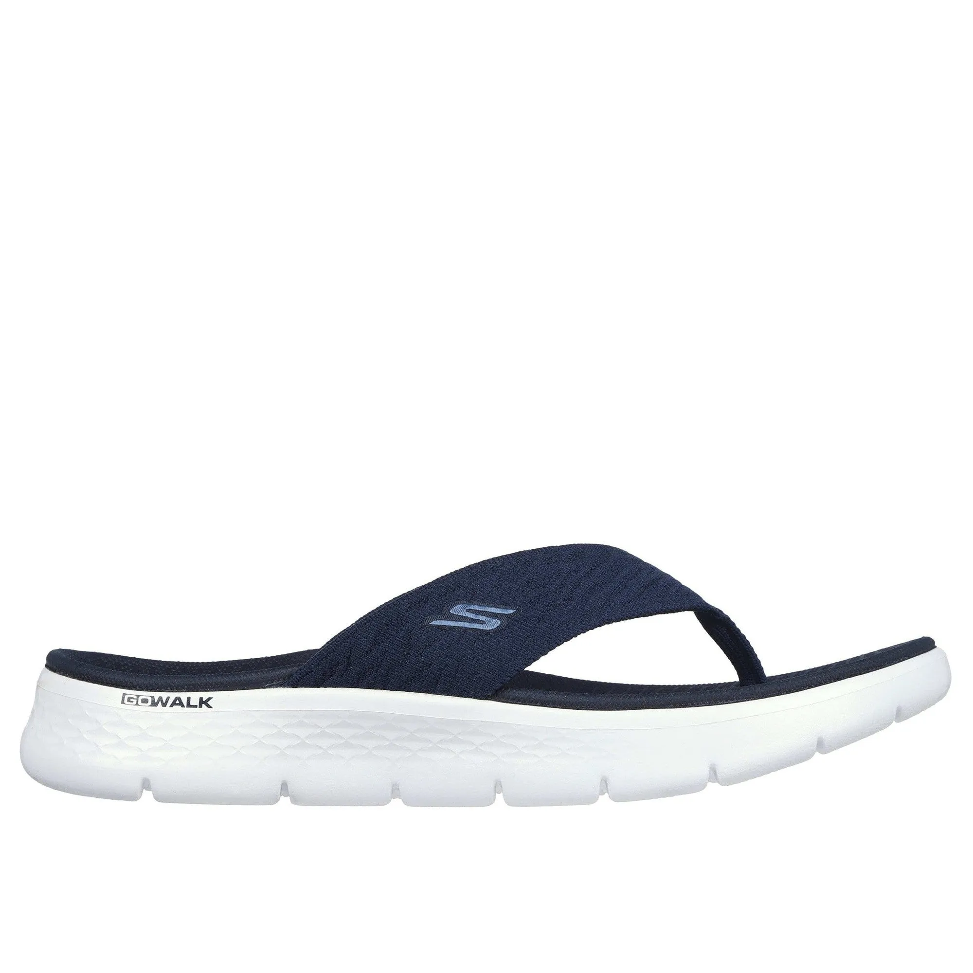Skechers 141404 Go Walk Flex Sandal - Splendo Ladies Navy Textile Water Resistant Vegan Thong Sandals