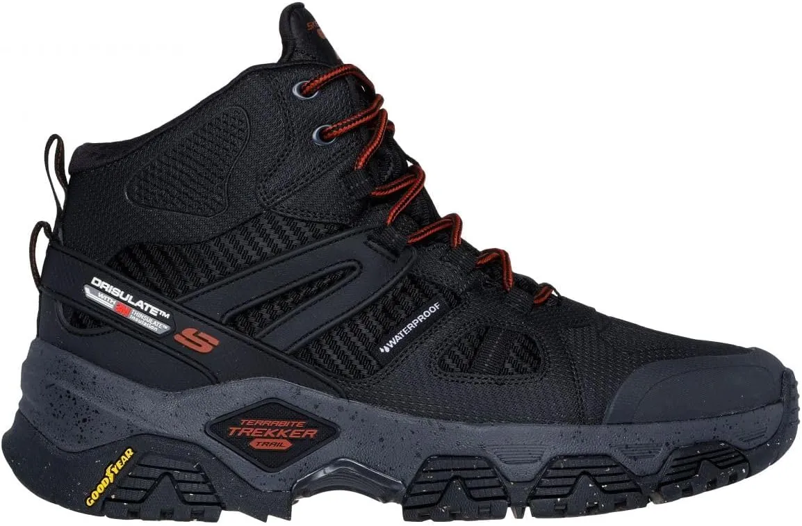 Skechers Mens Terrabite Trekker Black Hiking Boots Boots 8