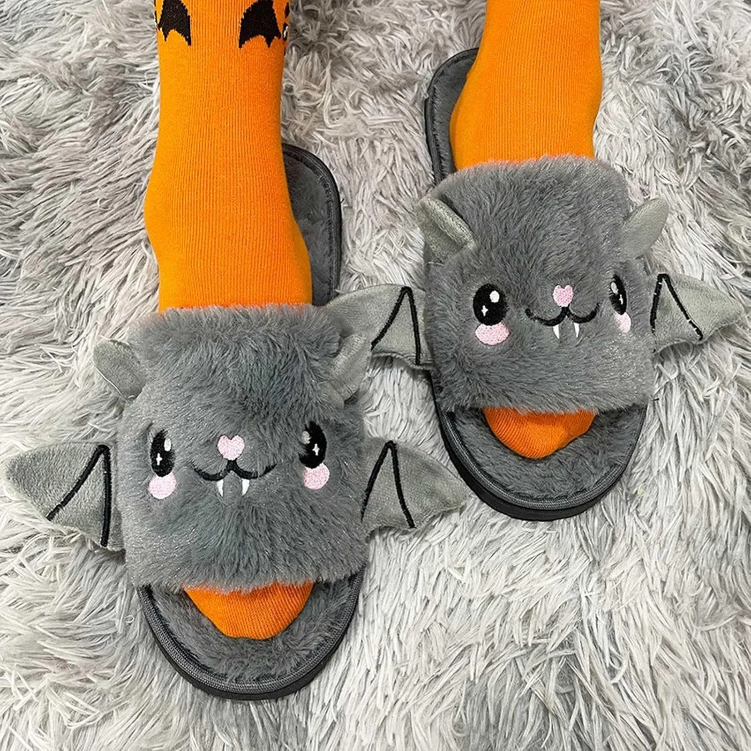 Slippers Girls 11 Kid Boys Girls Slippers Cute Bat Plush Slippers Halloween Party Indoor And Slippers Girls Size 1