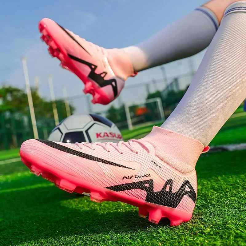 Soccer Cleats Men Soccer Boots Outdoor Turf Training Youth Soccer Cleats High-Top for Big Boys Soccer Shoes