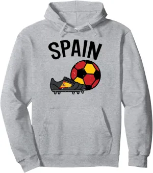 Spain Flag Soccer Ball Shoes Football Fan Men Women Kids Pullover Hoodie