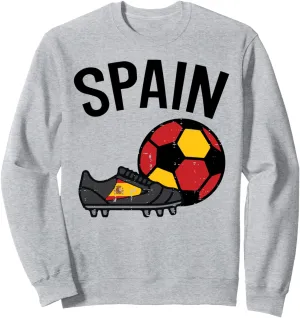 Spain Flag Soccer Ball Shoes Football Fan Men Women Kids Sweatshirt
