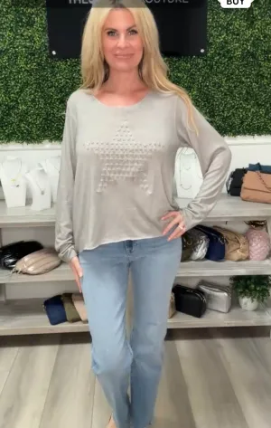 Star Embossed LS Top