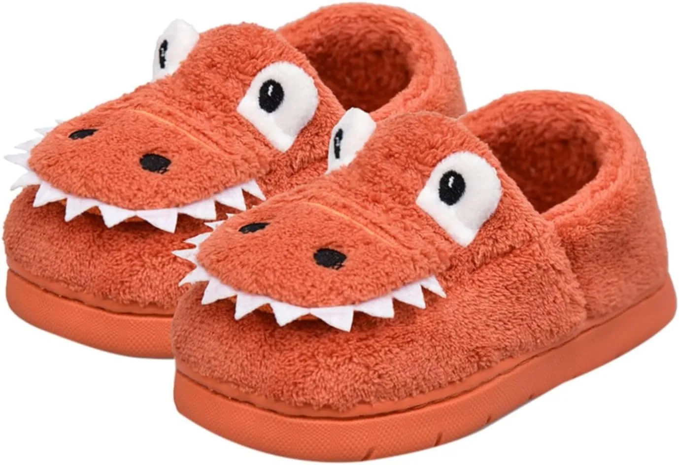 Toddler Cartoon Dinosaur Slippers Boys Girls Kids House Slide Non-Slip Warm Winter Soft Fuzzy Indoor House Shoes