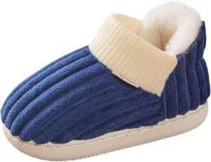 Toddler Slippers Boys Girls House Rubber Sole Slip on Baby Sock Cotton Linen Outdoor Bedroom Walking Ankle Shoes