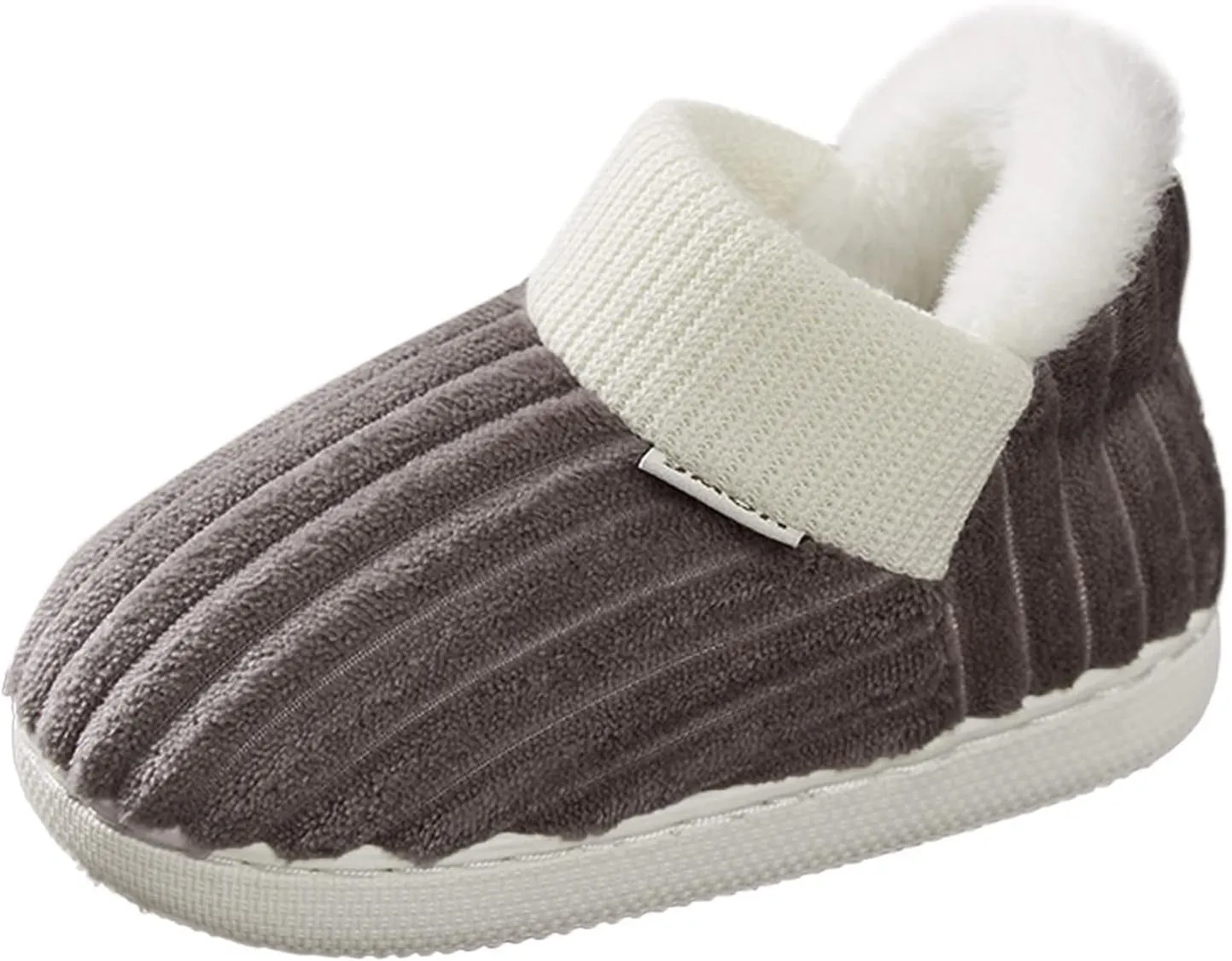Toddler Slippers Boys Girls House Rubber Sole Slip on Baby Sock Cotton Linen Outdoor Bedroom Walking Ankle Shoes
