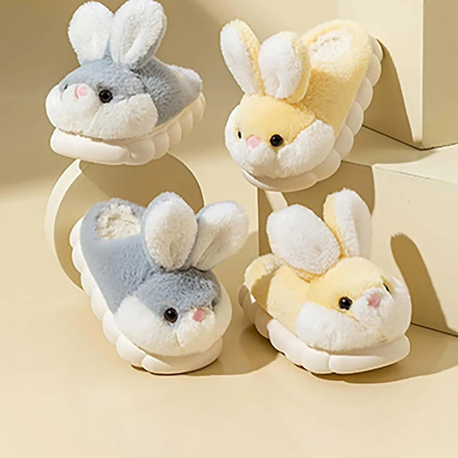 Toddler Slippers Girl Boy House Slipper Kids Rabbit Winter Warm Bunny Slippers Soft Cloud Sole Plush Indoor Shoes