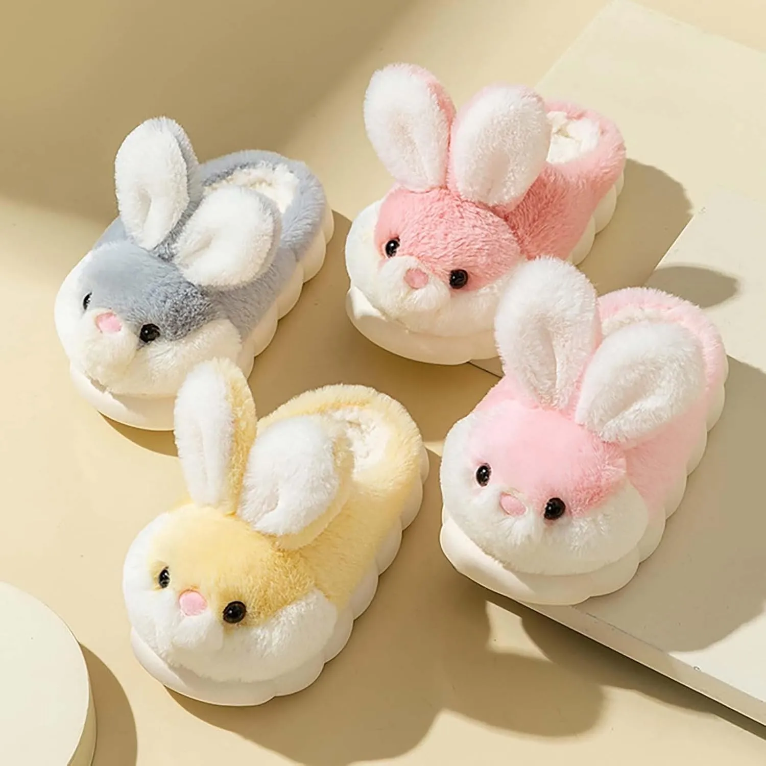 Toddler Slippers Girl Boy House Slipper Kids Rabbit Winter Warm Bunny Slippers Soft Cloud Sole Plush Indoor Shoes