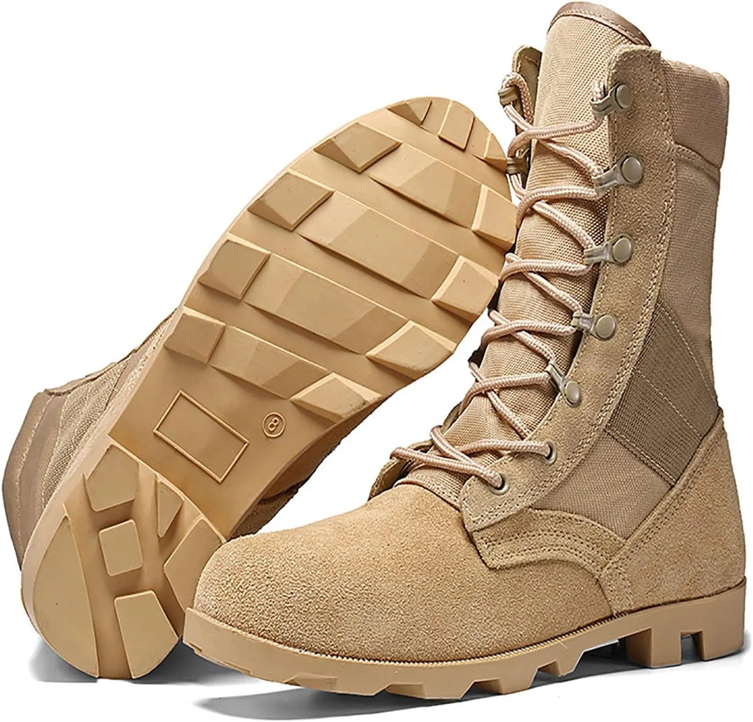 Waterproof Hiking Work Boots, Four Seasons Comfort Durable Men's High Top Outdoor Non-slip Desert Boots, for Lace-up Sports Durable Breathable Hiking Shoes