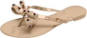 Women Flip Flops Thong Sandals with Bow Summer Bowtie Flat Beach Rain Shoes Flip Flops Slipper