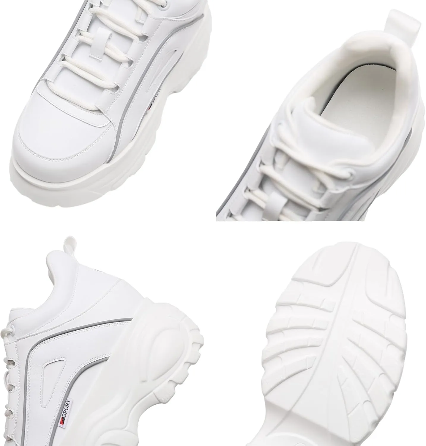 Women's High Platform Chunky Sneakers Lace-up Casual Dad Shoes