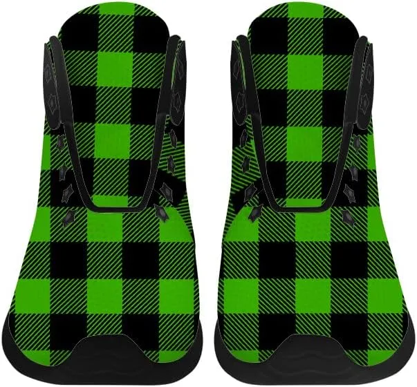 Women's Men's Plaid Shoes High Top Sneakers Running Waking Shoes Gifts for Mom Dad