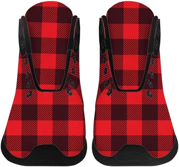 Women's Men's Plaid Shoes High Top Sneakers Running Waking Shoes Gifts for Mom Dad