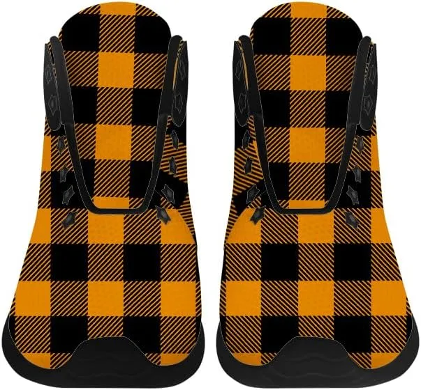 Women's Men's Plaid Shoes High Top Sneakers Running Waking Shoes Gifts for Mom Dad