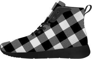 Women's Men's Plaid Shoes High Top Sneakers Running Waking Shoes Gifts for Mom Dad