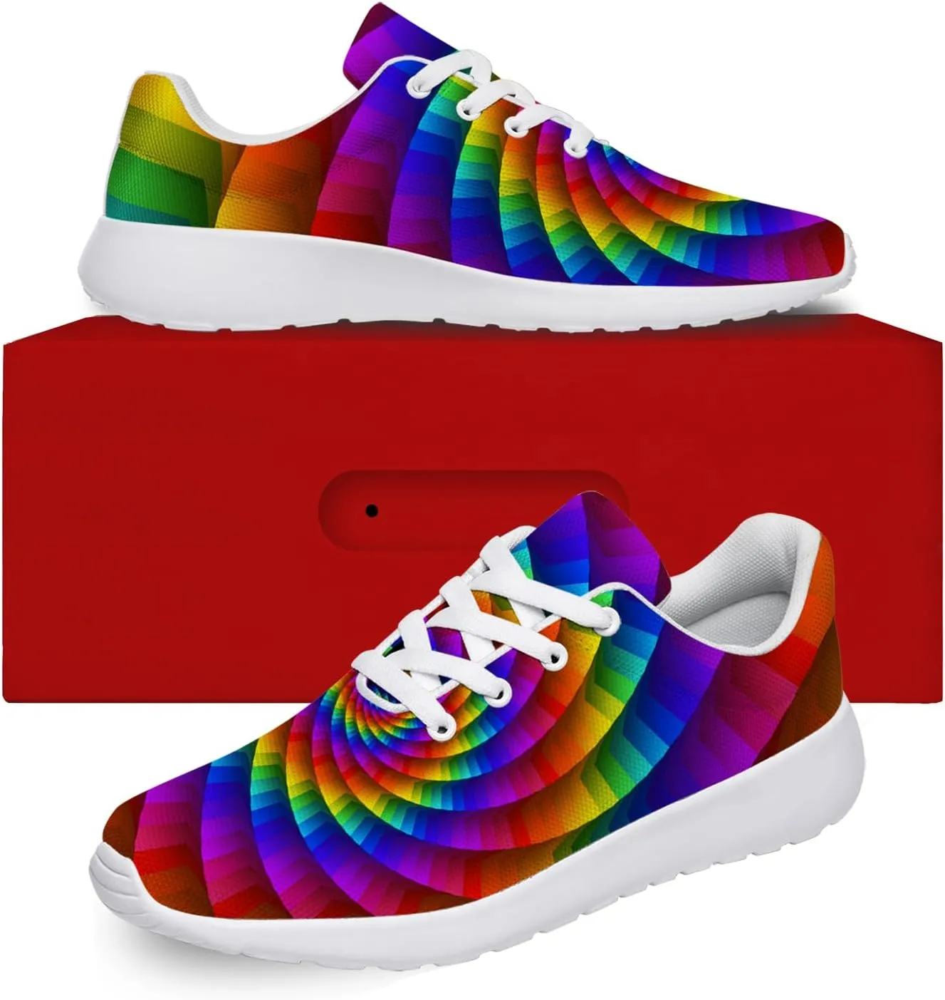 Women's Men's Psychedelic Shoes Tennis Running Shoes Abstract Art Sneakers Gifts for Mom Dad
