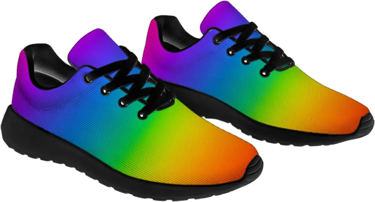 Women's Men's Rainbow Shoes LGBT Flag Sneakers Running Walking Shoes Gifts for Mom Dad
