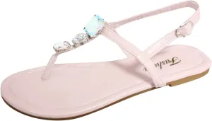 Women'S Sandals Bohemia Flat Wedding Dress shoes Gem Pearl Sparkling Bridal Bridesmaid Sandals For Summer Part